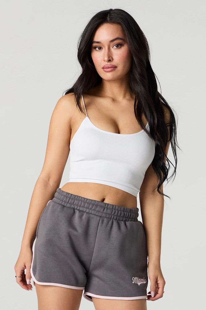 Embroidered Fleece Dolphin Short