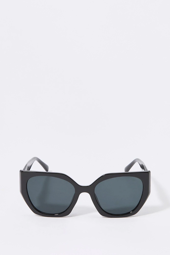 Lunettes de soleil oeil chat géométriques