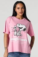 Peanuts Laugh More Graphic Boyfriend T-Shirt
