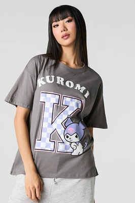 Kuromi Puff Print Boyfriend T-Shirt