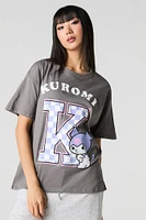 Kuromi Puff Print Boyfriend T-Shirt