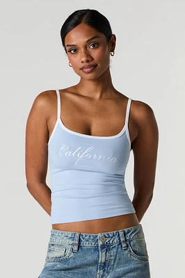 Graphic Scoop Neck Contrast Cami