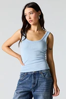 Ribbed Scoop Neck Tank