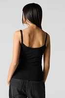 Camisole avec liséré de dentelle et encolure en V
