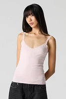 V-Neck Lace Trim Cami