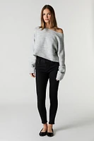 Black Wash Stacked Waist Stretchy Skinny Jean