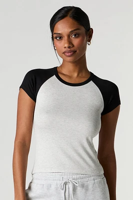 T-shirt raglan côtelé