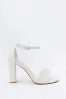 Faux Leather Open Toe Heel