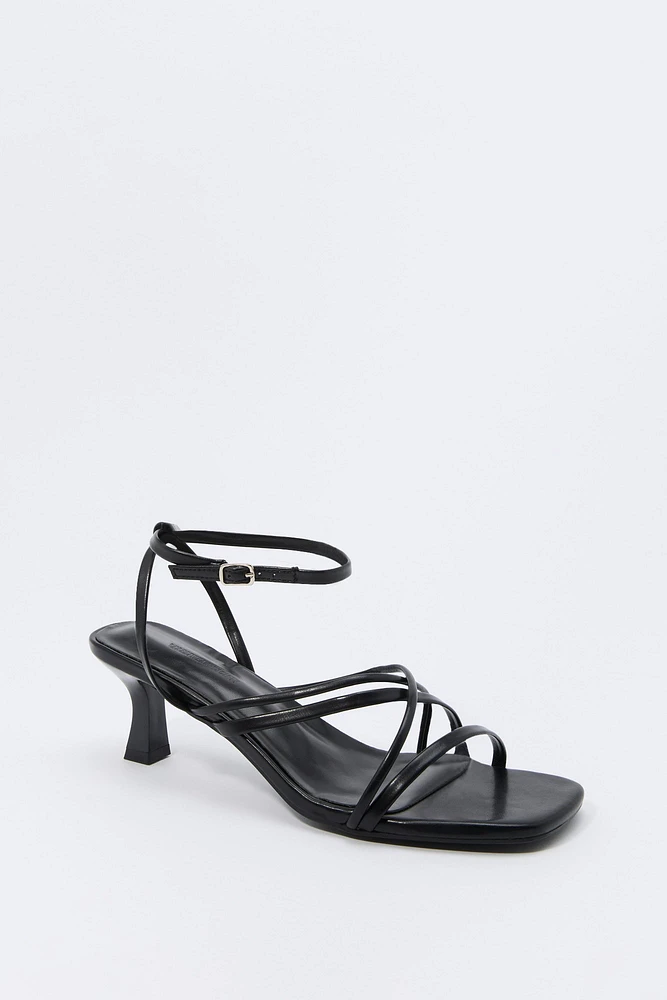 Strappy Open Toe Kitten Heel