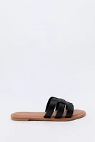 Sandales en similicuir avec brides