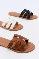 Faux Leather Strappy Band Sandal