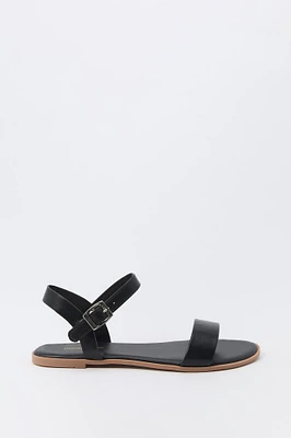 Sandales avec brides en similicuir