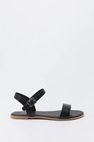 Sandales avec brides en similicuir