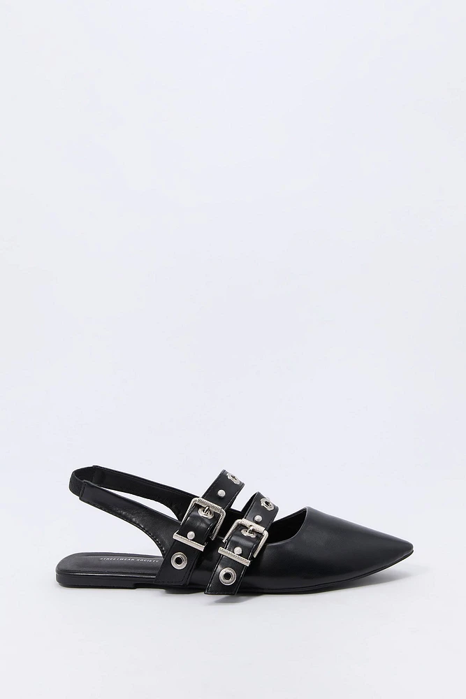 Souliers plats à enfiler avec boucles doubles