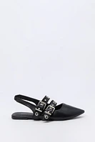 Souliers plats à enfiler avec boucles doubles