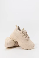 Faux Leather Chunky Platform Sneaker
