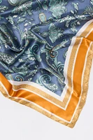 Paisley Border Print Satin Multiway Scarf