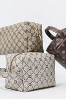 Textured Status Print Makeup Bag