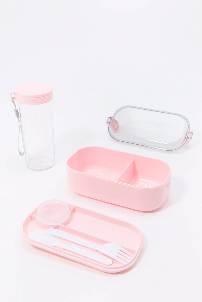 Lunch Box & Water Bottle Set (4 Pcs)