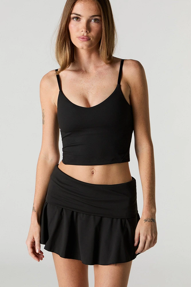 Active Foldover Waist Mini Skort with Pockets