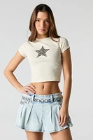 Cheetah Star Graphic Ribbed Baby T-Shirt