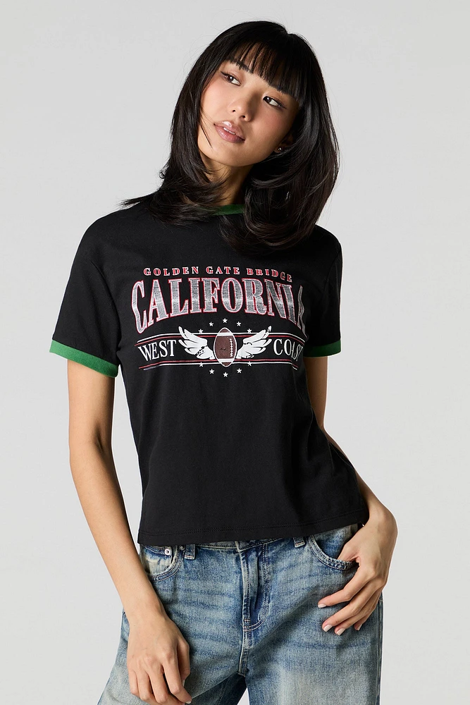 Graphic Fitted Ringer T-Shirt