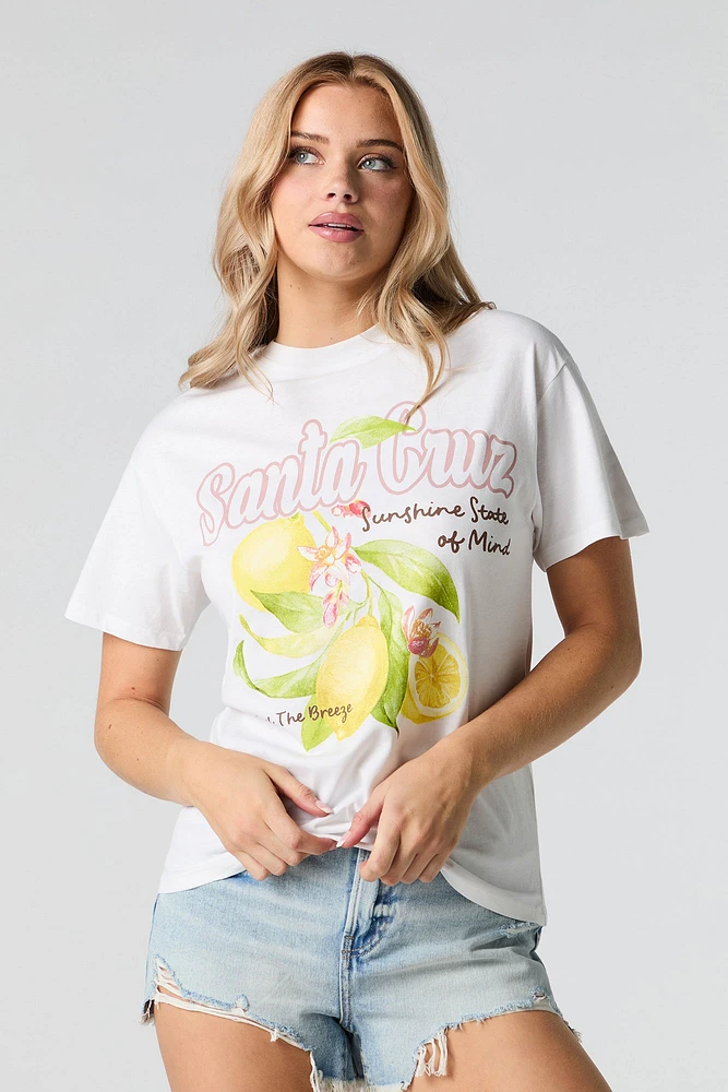T-shirt de coupe garçonne à imprimé Santa Cruz