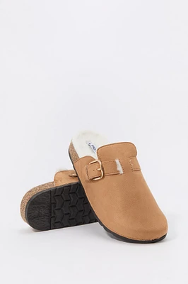 Faux Fur Lined Clog Slide