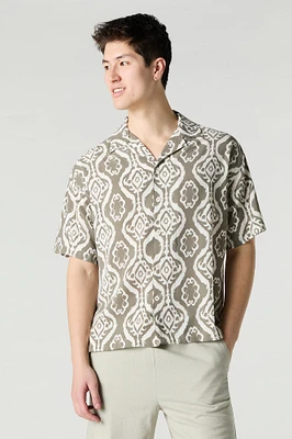 Printed Button-Up Top