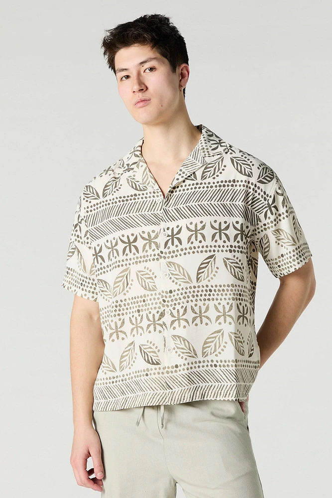 Printed Button-Up Top