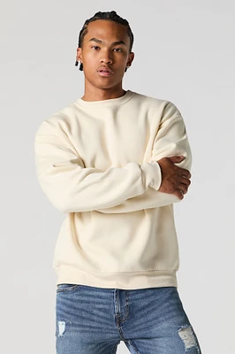 Solid Fleece Crewneck Sweatshirt