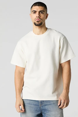 T-shirt ras du cou en tricot texturé