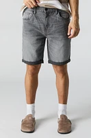 Short en denim extensible avec ourlet roul