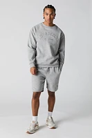 Short en molleton avec motif City embossé
