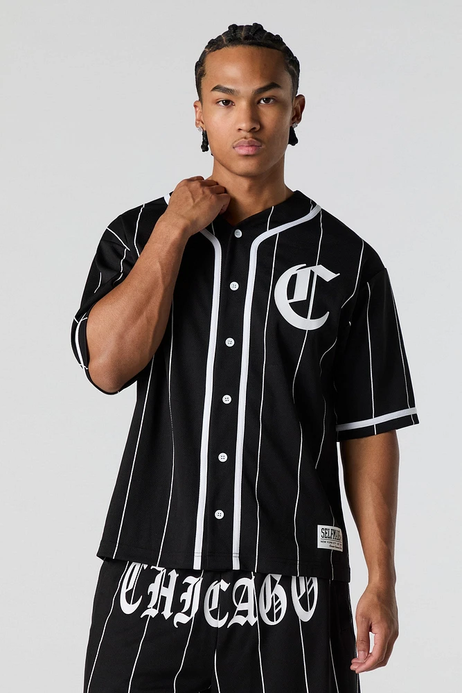 Jersey de baseball en filet à imprimé City