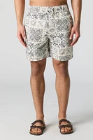 Printed Drawstring Swim Short