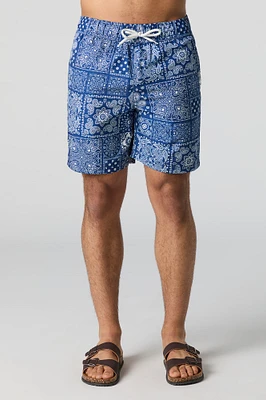 Printed Drawstring Swim Short
