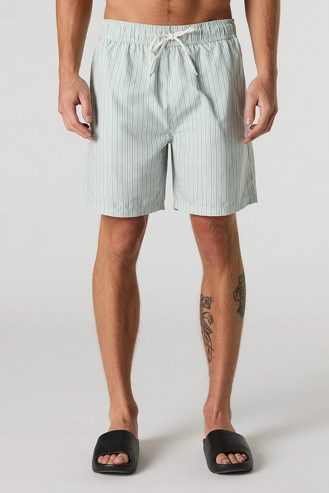 Striped Drawstring Swim Short