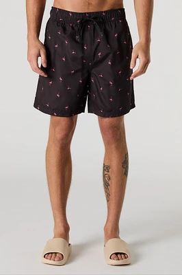 Summer Print Drawstring Swim Short