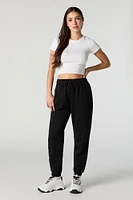 Jogger en molleton doux à taille haute