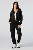 Jogger à taille haute en molleton