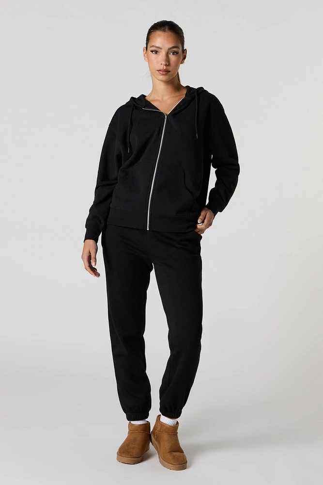 Jogger à taille haute en molleton doux