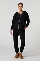 Jogger à taille haute en molleton doux