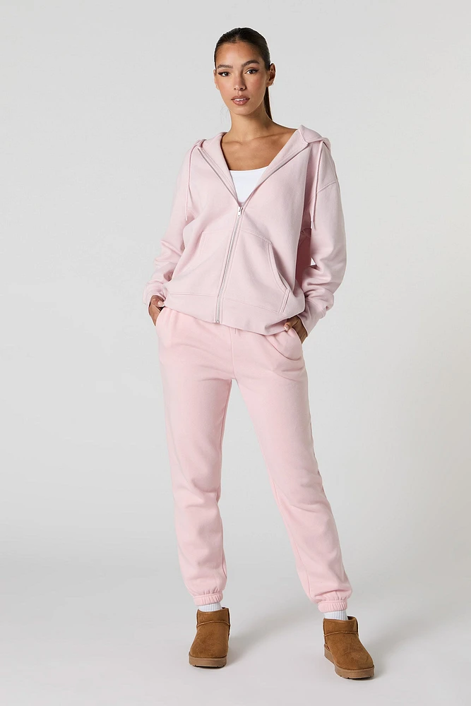 Jogger à taille haute en molleton doux