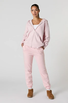 Jogger à taille haute en molleton doux