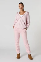 Jogger à taille haute en molleton doux