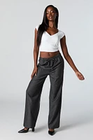 Drawstring Straight Leg Dress Pant