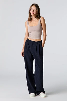 Pantalon habillé plissé à jambe large