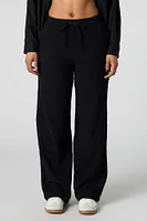 Pantalon froissé à taille coulissante