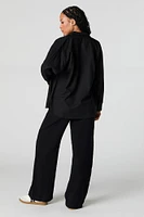 Pantalon froissé à taille coulissante